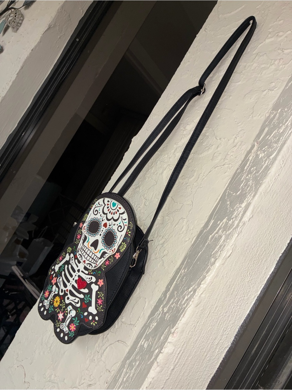 Sleepyville Critters NWT Sugar Skull Skeleton Crossbody Bag Day of the Dead - Picture 8 of 13